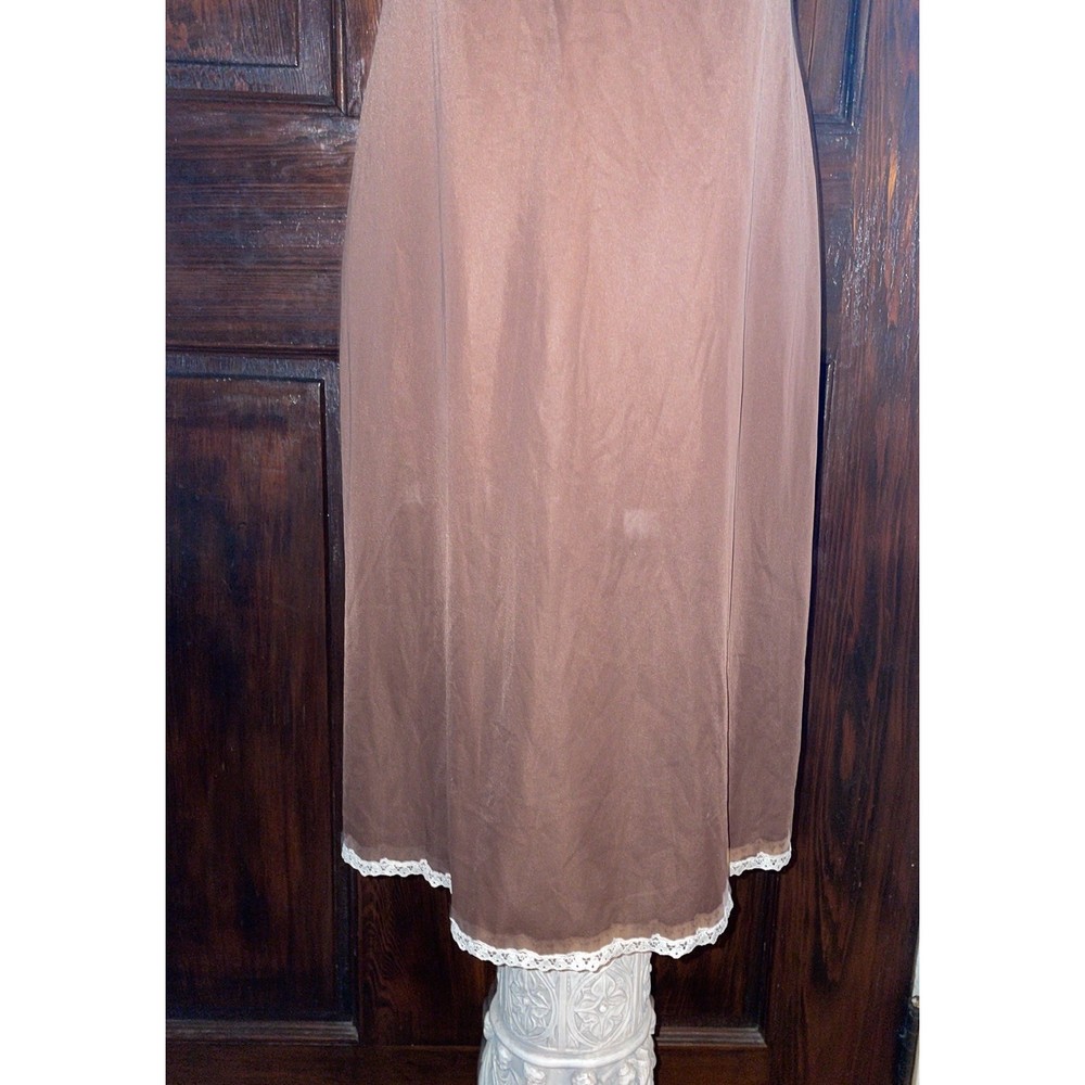 Vintage Silky brown Vanity Fair full Slip lingerie dress 34 - Picture 4 of 9